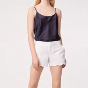 Club Monaco Textured White Scalloped Shorts 100% Cotton Size 4